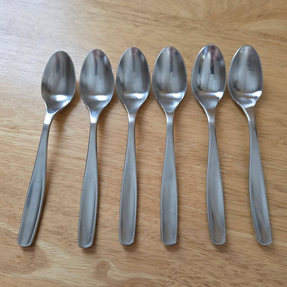Set of 6 Gourmet Settings 18/10 Stainless Teaspoons 6 5/8" Satin Flatware